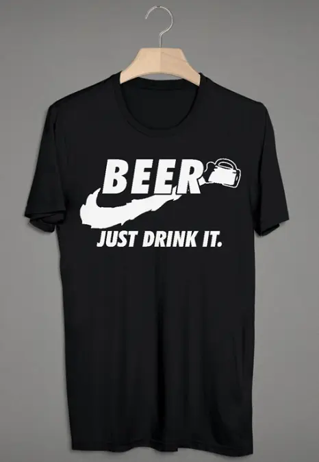 Schwarzes Shirt Beer Just drink it